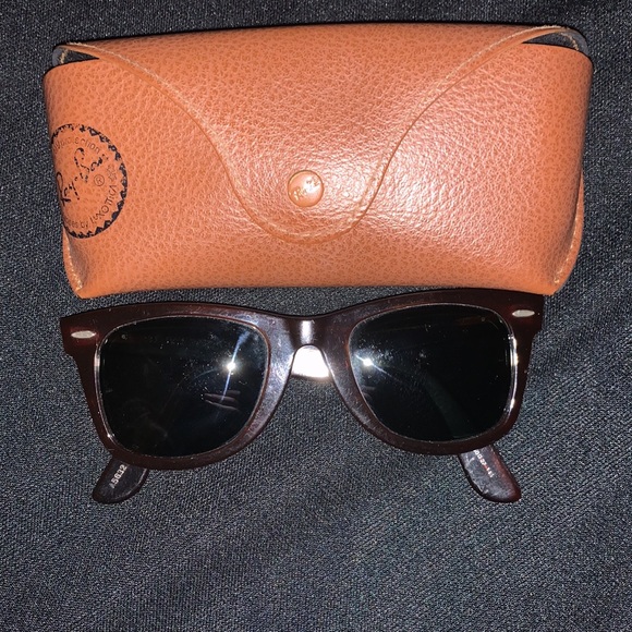 Ray Ban Bausch & Lomb Wayfarer Vintage Unisex Sunglasses Brown A5632 YRAS 50 22 - Picture 2 of 8